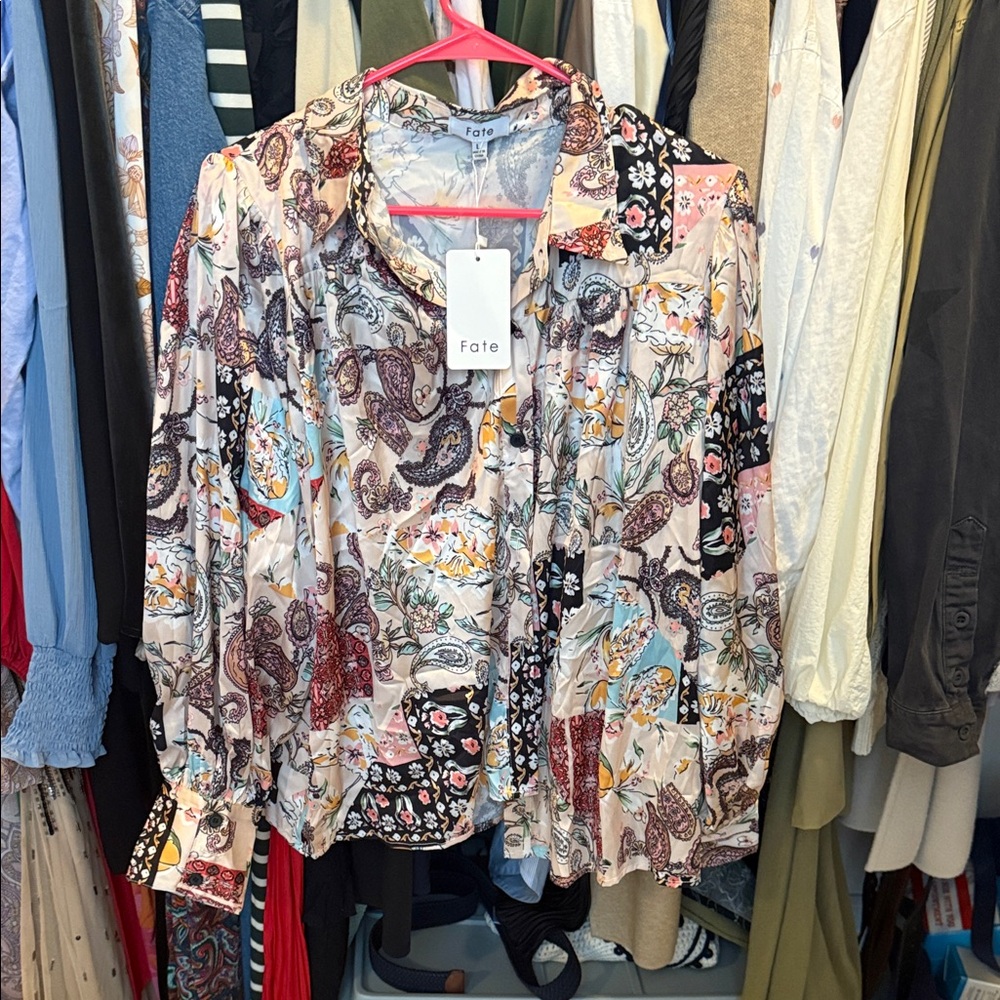 Fate Vibrant Paisley Print Shirt
